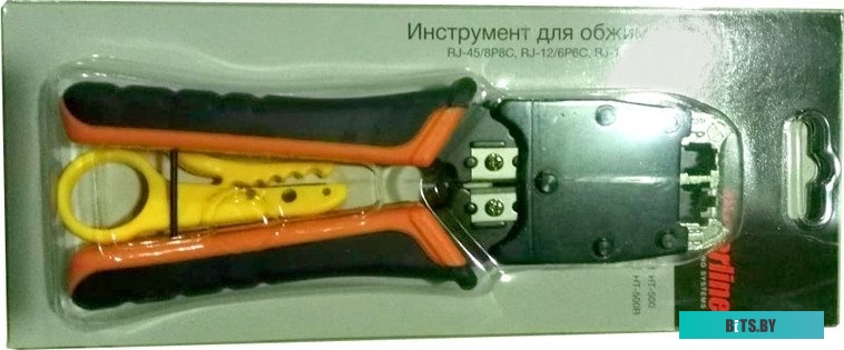 HT-500R Инструмент обжимной Hyperline (HT-500R) для RJ-45/RJ-12/RJ-11 (упак:30шт)