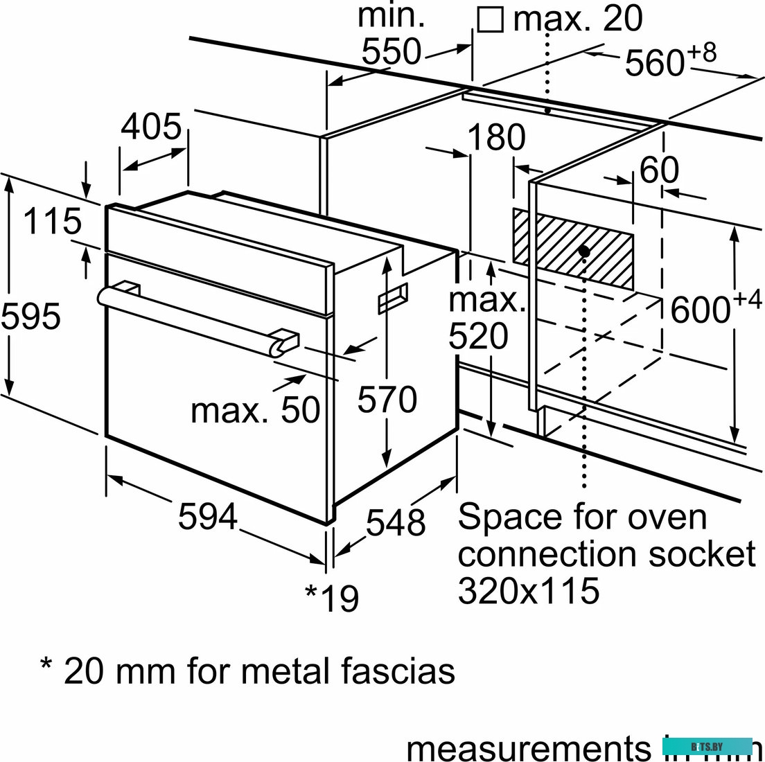 HBJ558YW3Q Serie 6, духовой шкаф электрический, 60 см, 66 л, белый, класс энергоэффективности А, 8 режимов, LCD-дисплей, галогенное освещение, самоочи