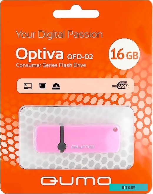 USB накопитель (Флешка) Qumo Optiva OFD-02 16GB (розовый)