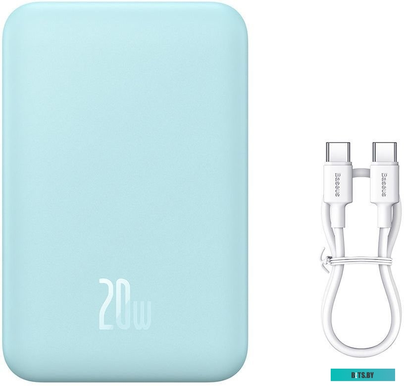 PPCX150003 Baseus Magnetic Mini Wireless Fast Charge Power Bank 20000mAh 20W Blue (With Charging Cable Type-C to Type-C (20V/3A) 30cm White) (PPCX1500