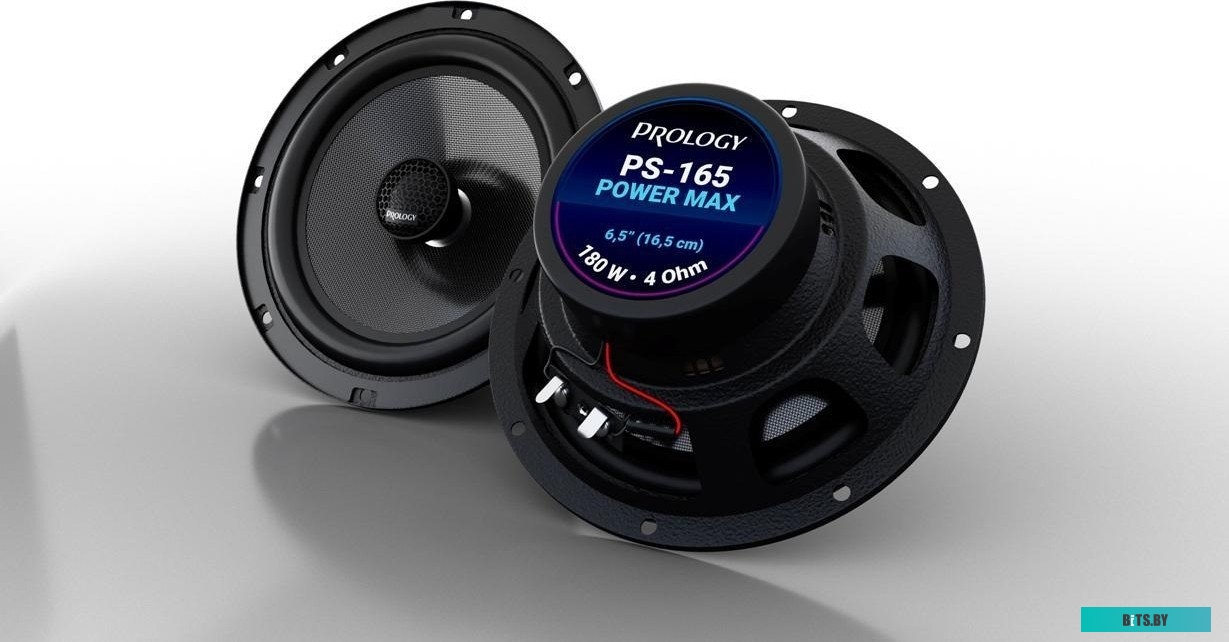 PRPS165 Колонки автомобильные Prology PS-165 180Вт 89дБ 4Ом 16см (6.5дюйм) (ком.:2кол.) коаксиальные двухполосные