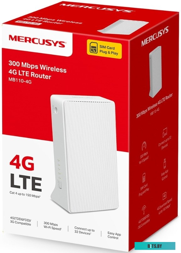 Маршрутизатор Mercusys MB110-4G N300 Wi-Fi 4G LTE
