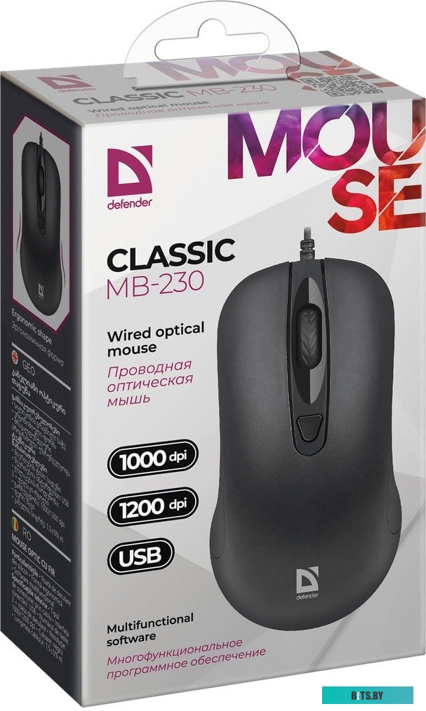 Мышь Defender Classic MB-230 (4 кнопки) <52231>