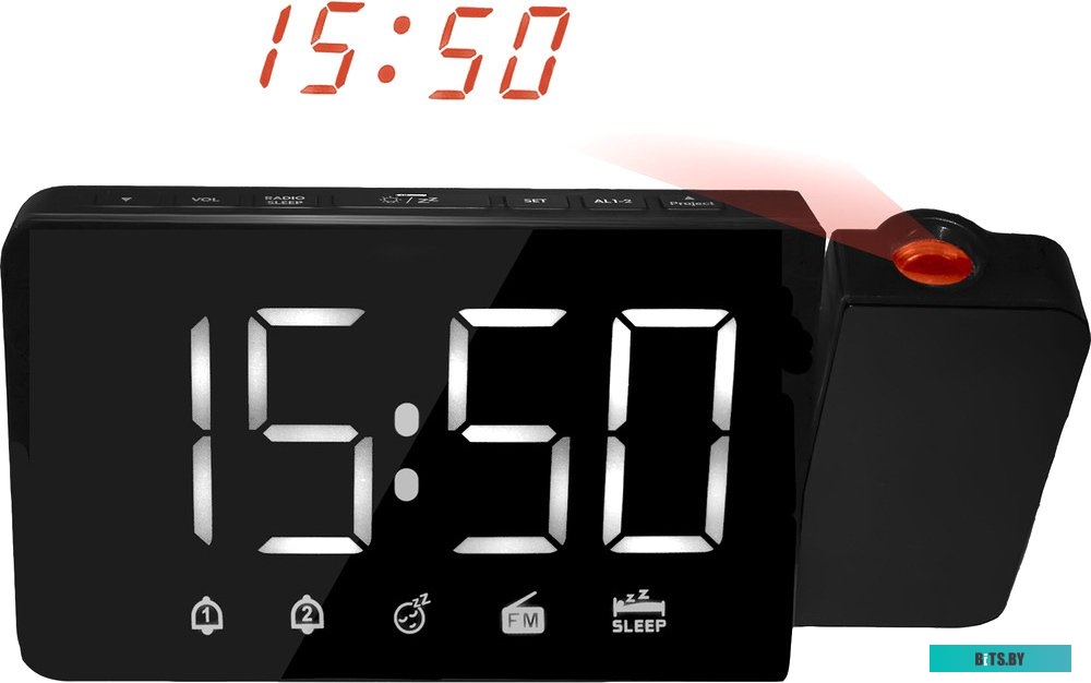 SM-1533BW Радиочасы Soundmax SM-1533 (черный с белым) Кварцевый стабилизатор / Тип дисплея светодиодный / Высота символов 1,6" (4.06 см) / Индикация д