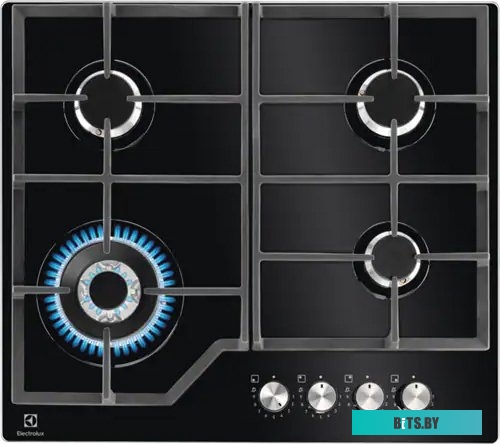 KGG64362K Встраиваемые газовые панели ELECTROLUX/ Газовая варочная поверхность - газ на стекле, 2 чугунных держателя, газконтроль варочной поверхности