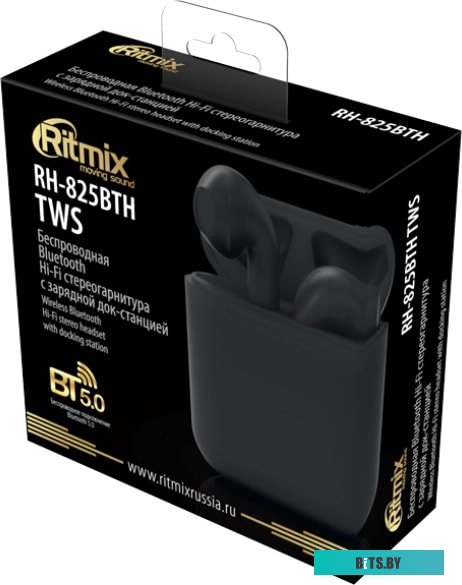 Наушники (Гарнитура) Ritmix RH-825BTH TWS (черный) <RH-825BTH Black>