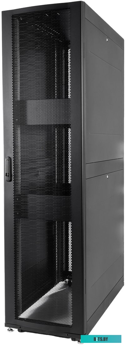 ЦМО ШТК-СП-48.6.10-48АА-9005 Шкаф серверный ПРОФ напольный 48U (600x1000) дверь перфор., задние двойные перфор., черный, в сборе