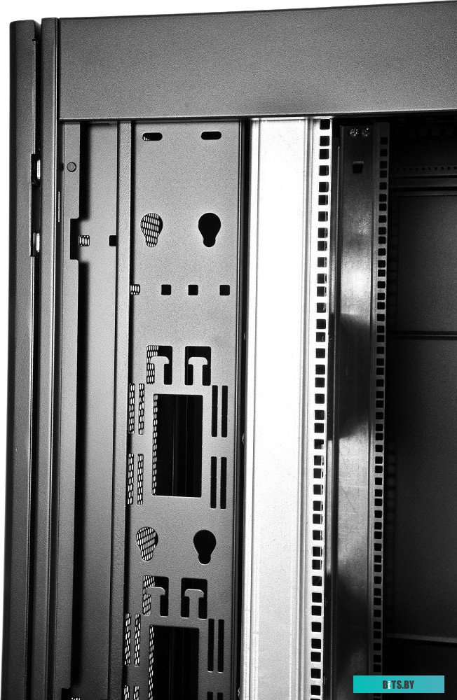 ЦМО ШТК-СП-48.6.10-48АА-9005 Шкаф серверный ПРОФ напольный 48U (600x1000) дверь перфор., задние двойные перфор., черный, в сборе