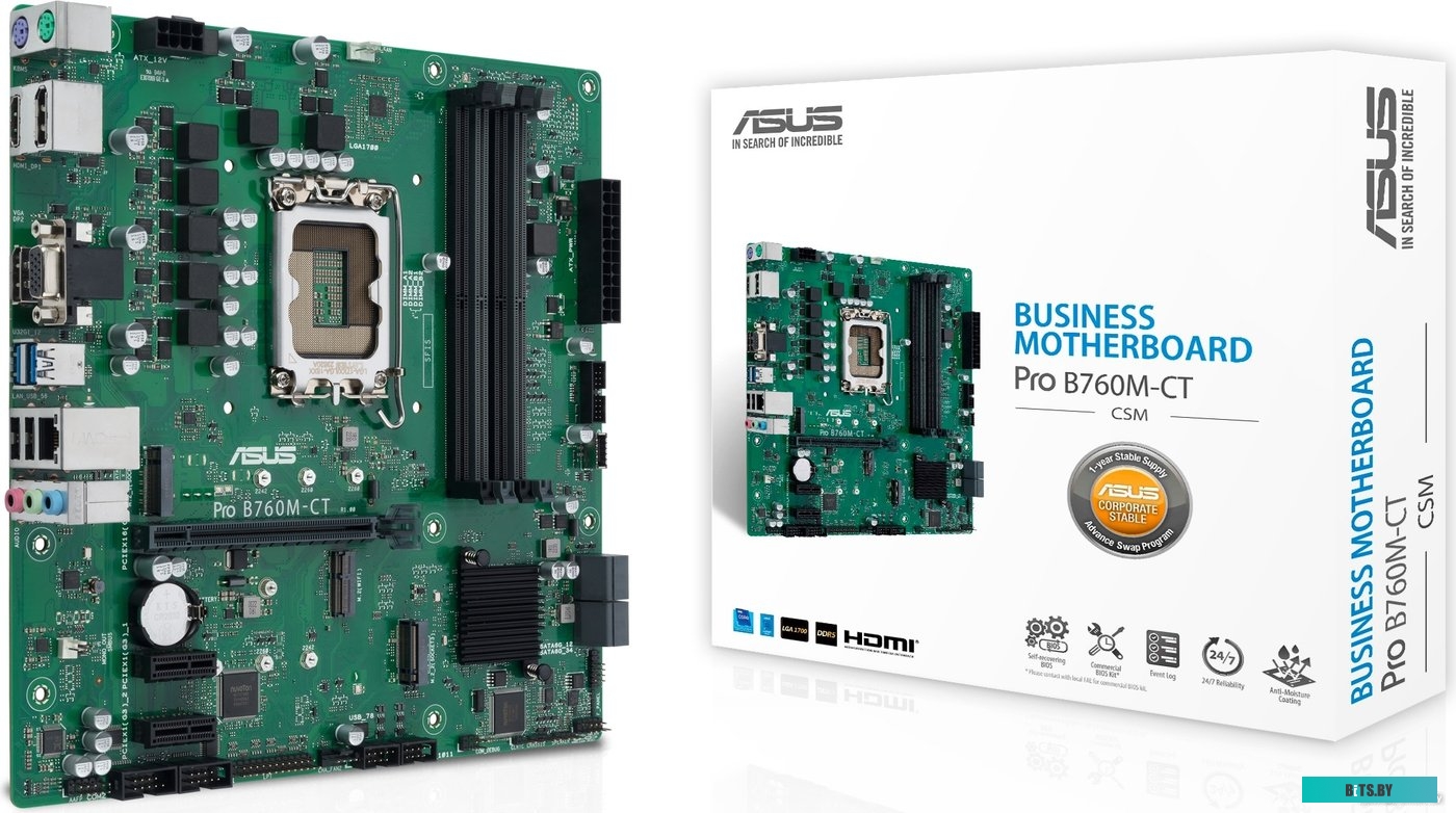 Материнская плата ASUS Pro B760M-CT-CSM B0BR8YT3ZX