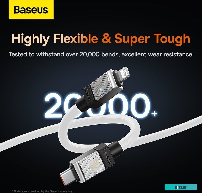 Кабель Baseus CoolPlay Series USB Type-C - Lightning (1 м, белый)
