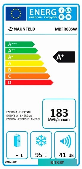УТ000010975 Холодильник двухкамерный MAUNFELD MFF185NFB No Frost, черный