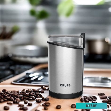 1510002214 Кофемолка Krups GX204D10 200Вт сист.помол.:ротац.нож вместим.:85гр серебристый/черный