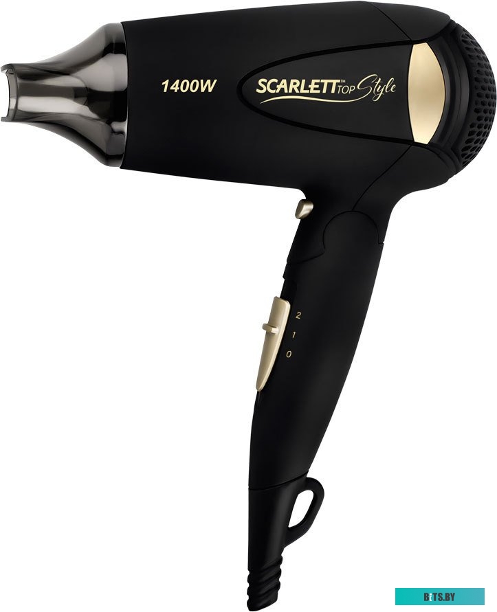 HD70IT10 Фен SCARLETT SC-HD70IT10, 1400Вт, черный и золотистый