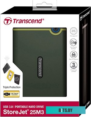 Внешний жесткий диск Transcend StoreJet 25M3 1TB (зеленый) <TS1TSJ25M3G>