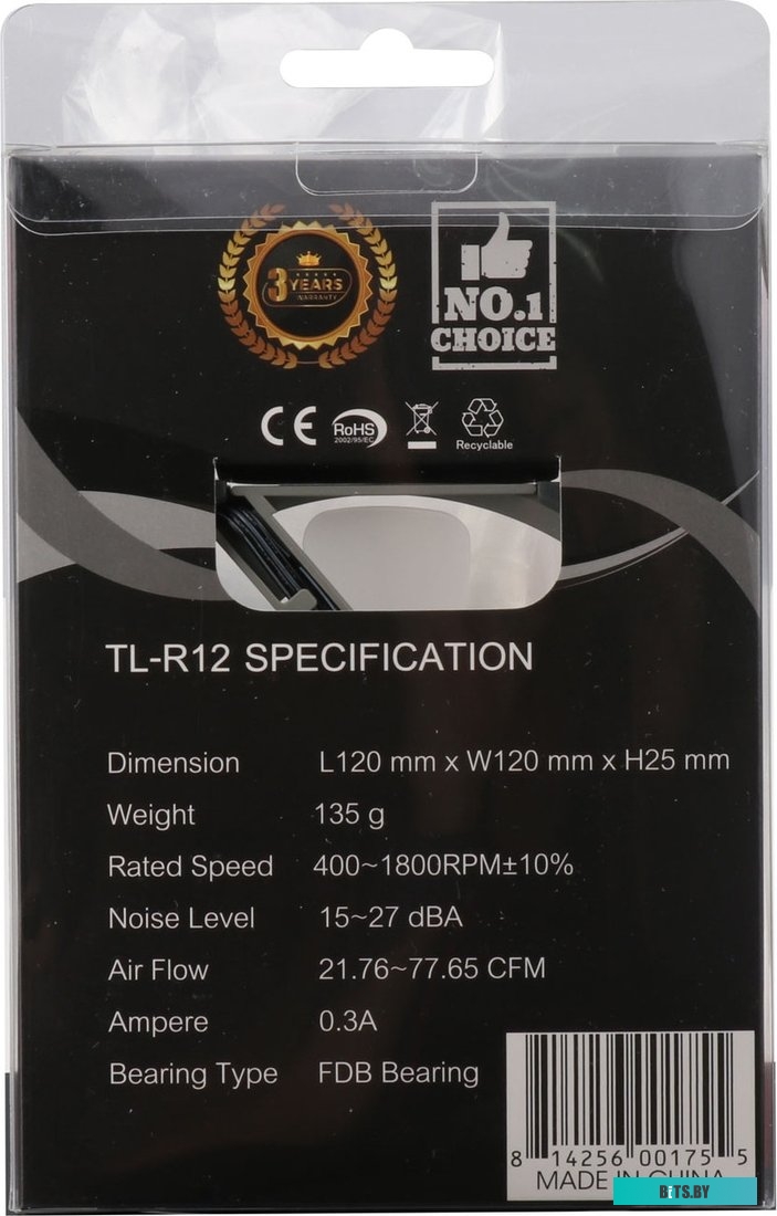 TL-R12-B Вентилятор Thermalright TL-R12-B 120x120x25mm черный 4-pin 15-23dB 135gr Ret