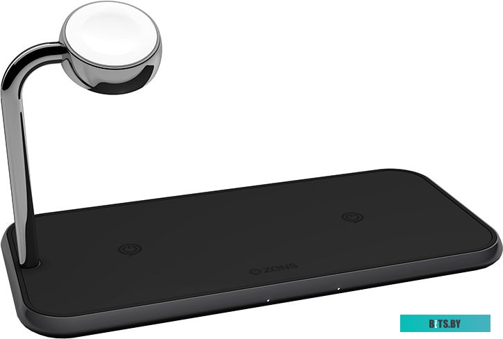 Беспроводное зарядное Zens Dual+Watch Aluminium Wireless Charger (черный) <ZEDC05B/00>