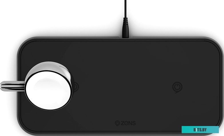Беспроводное зарядное Zens Dual+Watch Aluminium Wireless Charger (черный) <ZEDC05B/00>