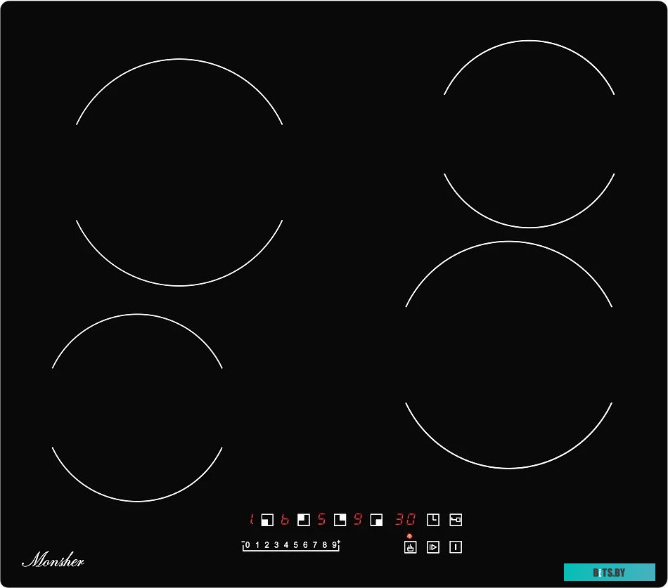 MHE 6002 Встраиваемая варочная панель/ Электрическая, 60 см, 4 конфорки, черный