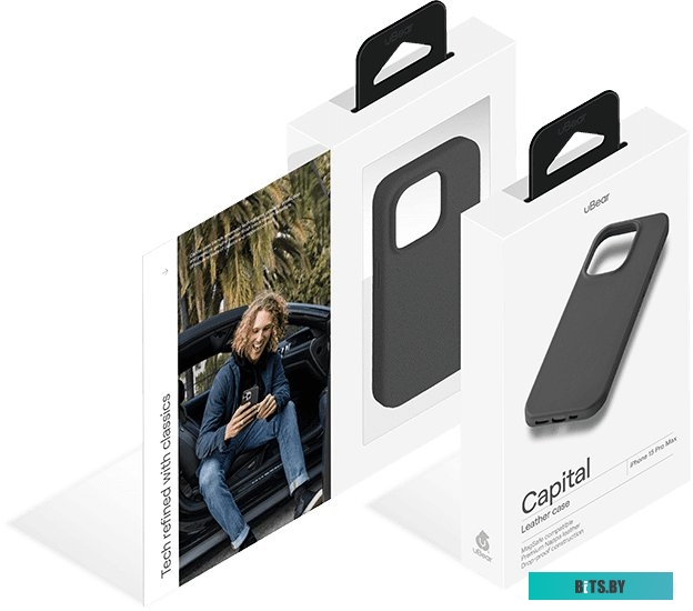 uBear Capital Leather для iPhone 15 Pro Max (черный)