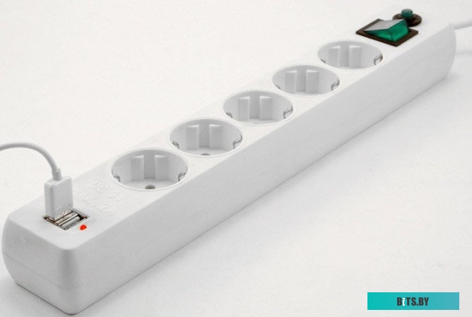 Сетевой фильтр Гарнизон ЕНW-6 1.8 м 6 розеток белый