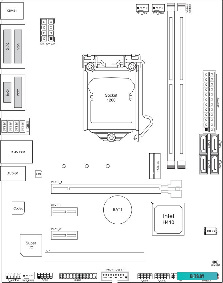 Материнская  плата BIOSTAR H410MHG Ver. 6.0
