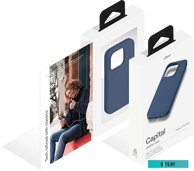 uBear Capital Leather для iPhone 15 Pro Max (темно-синий)