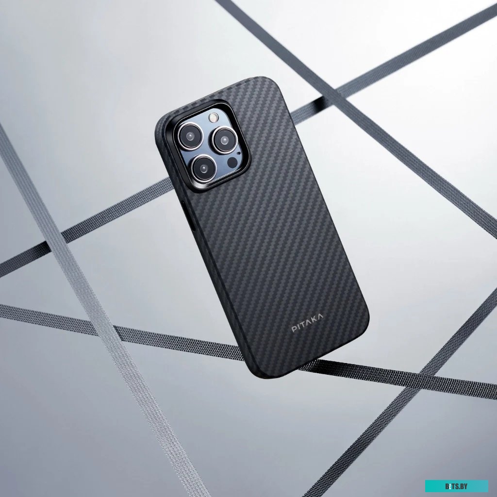 KI1501P Pitaka MagEZ Case 4 для iPhone 15 Pro (1500D twill, черный/серый)