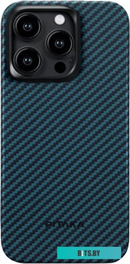 KI1508P Pitaka MagEZ Case 4 для iPhone 15 Pro (1500D twill, черный/синий)