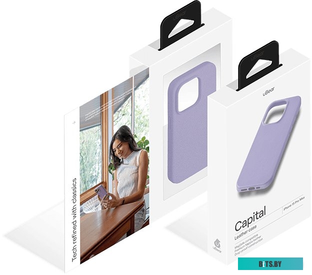 uBear Capital Leather для iPhone 15 Pro Max (лавандовый)