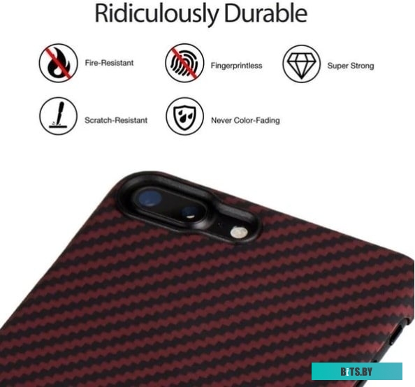 Pitaka MagEZ Case Pro для iPhone 8 Plus (twill, черный/красный)