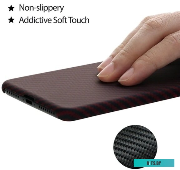 Pitaka MagEZ Case Pro для iPhone 8 Plus (twill, черный/красный)