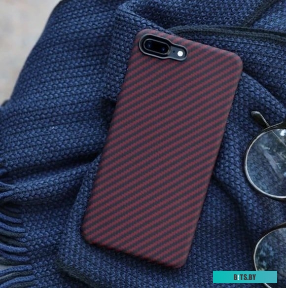 Pitaka MagEZ Case Pro для iPhone 8 Plus (twill, черный/красный)