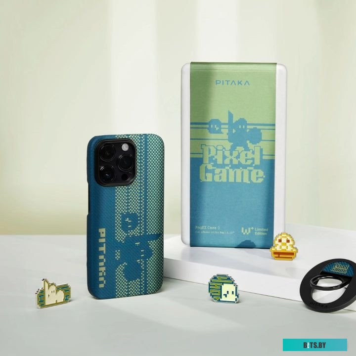 PGP2301 Pitaka Pixel Game Kit для iPhone 14 Pro (синий/зеленый)