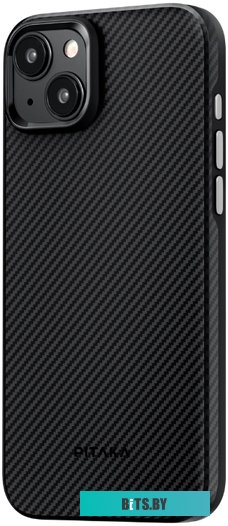 KI1501M Pitaka MagEZ Case 4 для iPhone 15 Plus (1500D twill, черный/серый)