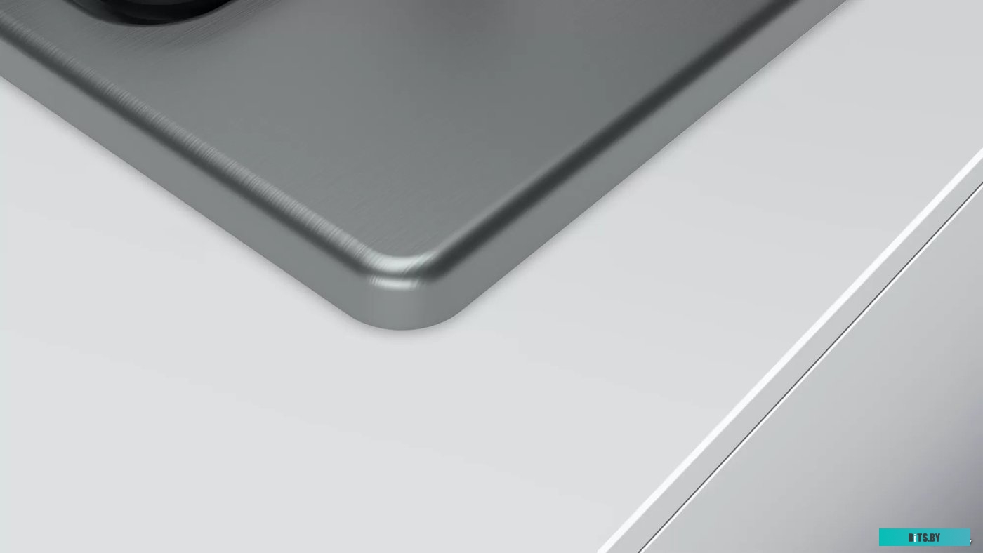 PGP6B5O93R Serie 4, газовая варочная панель, 60см, нержавеющая сталь, 4 конфорки,1 конфорка повышенной мощности, составные чугунные решетки, газ-контр