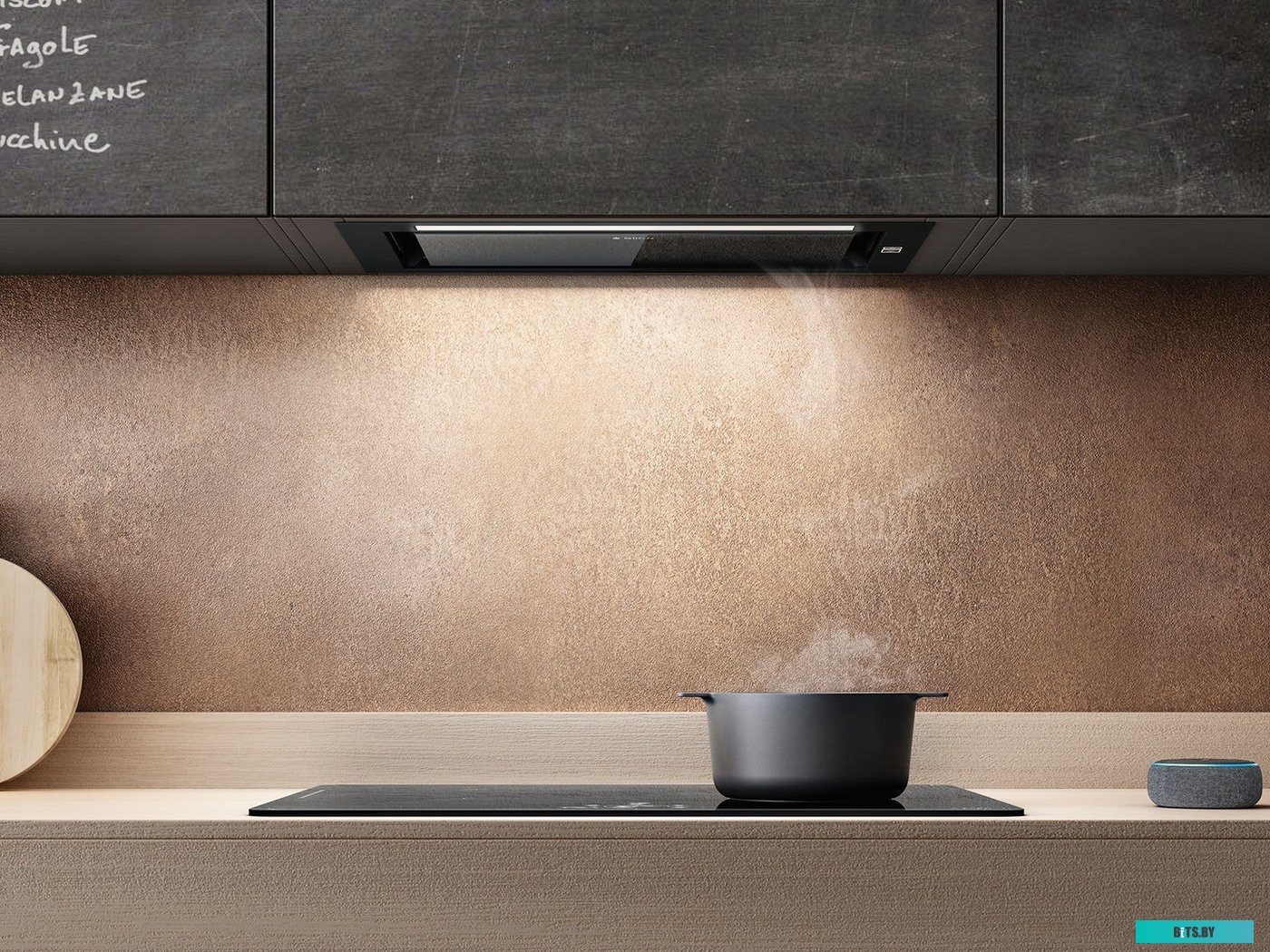 HIDDEN 2.0 @ BLGL/A/52-PRF0164361 Вытяжки ELICA/ Встраиваемая, 60 см,электронное управление, 1300 куб. м. , черный+черное стекло