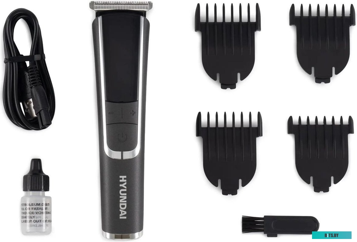 H-HT6061 Триммер Hyundai H-HT6061 серебристый металлик/серебристый (насадок в компл:4шт)