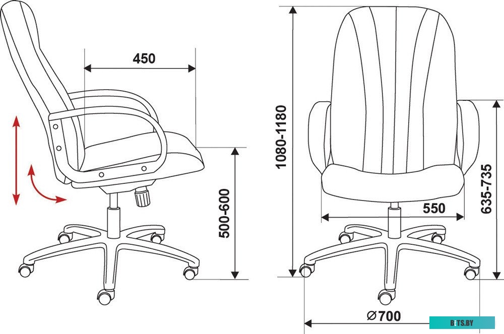 T-898/405-LBLUE Кресло руководителя Бюрократ T-898AXSN светло-голубой 38-405 крестовина пластик