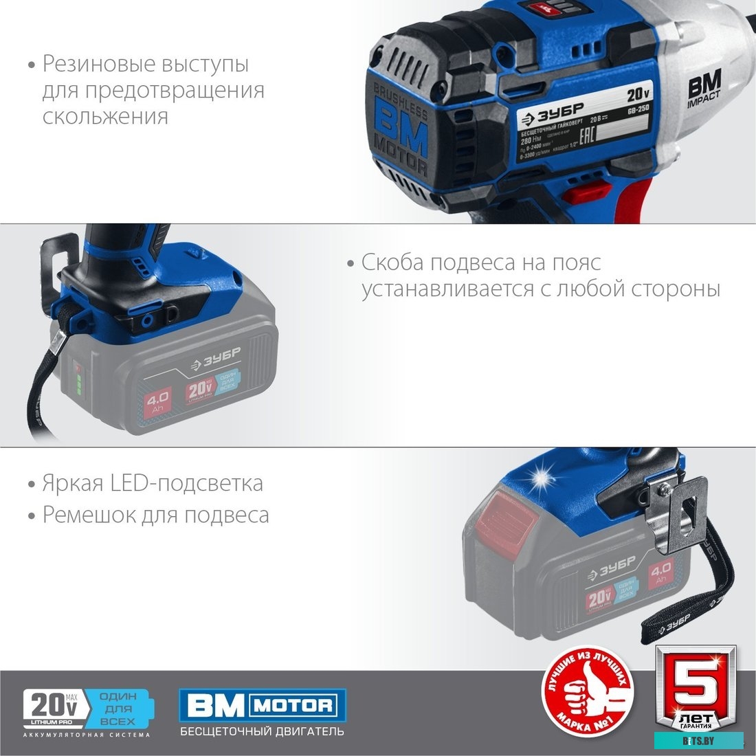 Зубр Профессионал GB-250 (без АКБ)