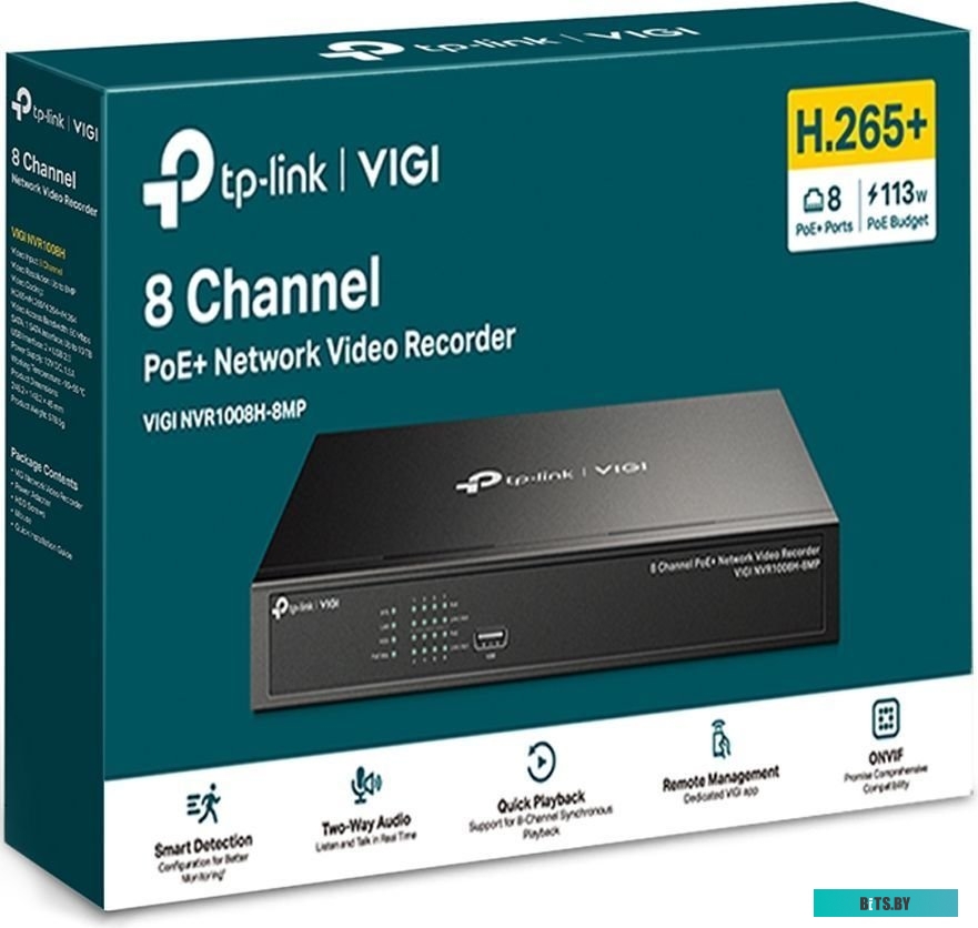 Сетевой видеорегистратор TP-Link VIGI NVR1008H-8MP