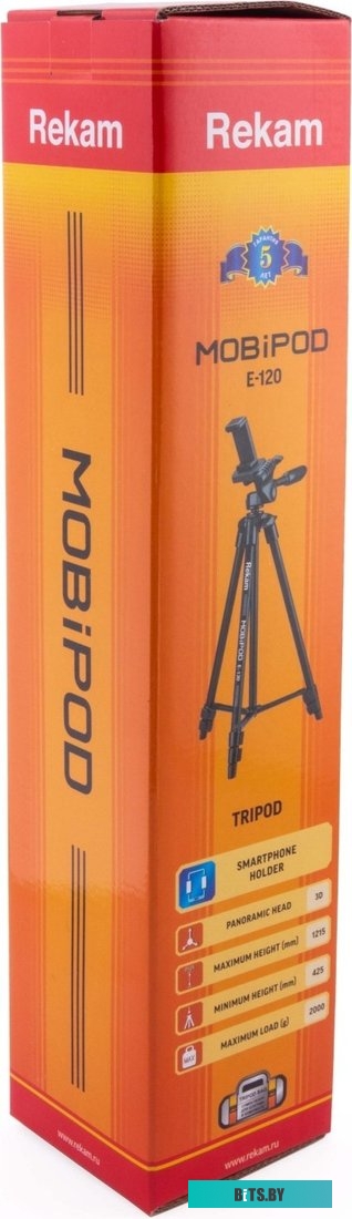 1212007003 Штатив-трипод Rekam MOBIPOD E-120, черный [1212007003]