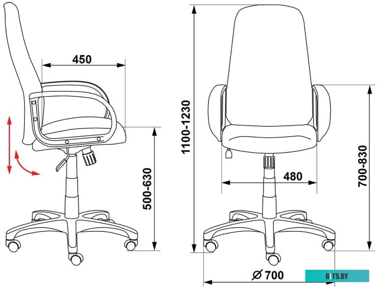 Офисное кресло (Стул) Бюрократ CH-808AXSN/LBL+TW-11 (черный)