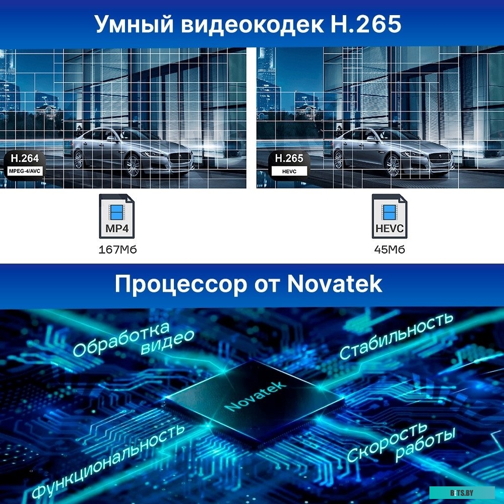 TDR-725 Видеорегистратор TrendVision TDR-725 Real 4K черный