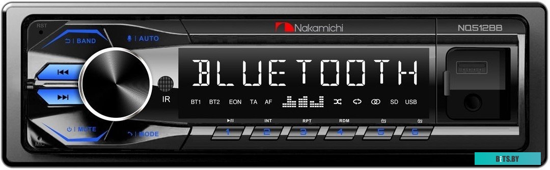 NAK-NQ513BB Автомагнитола Nakamichi NQ513BB 1DIN 4x50Вт v5.1 ПДУ RDS (NAK-NQ513BB)