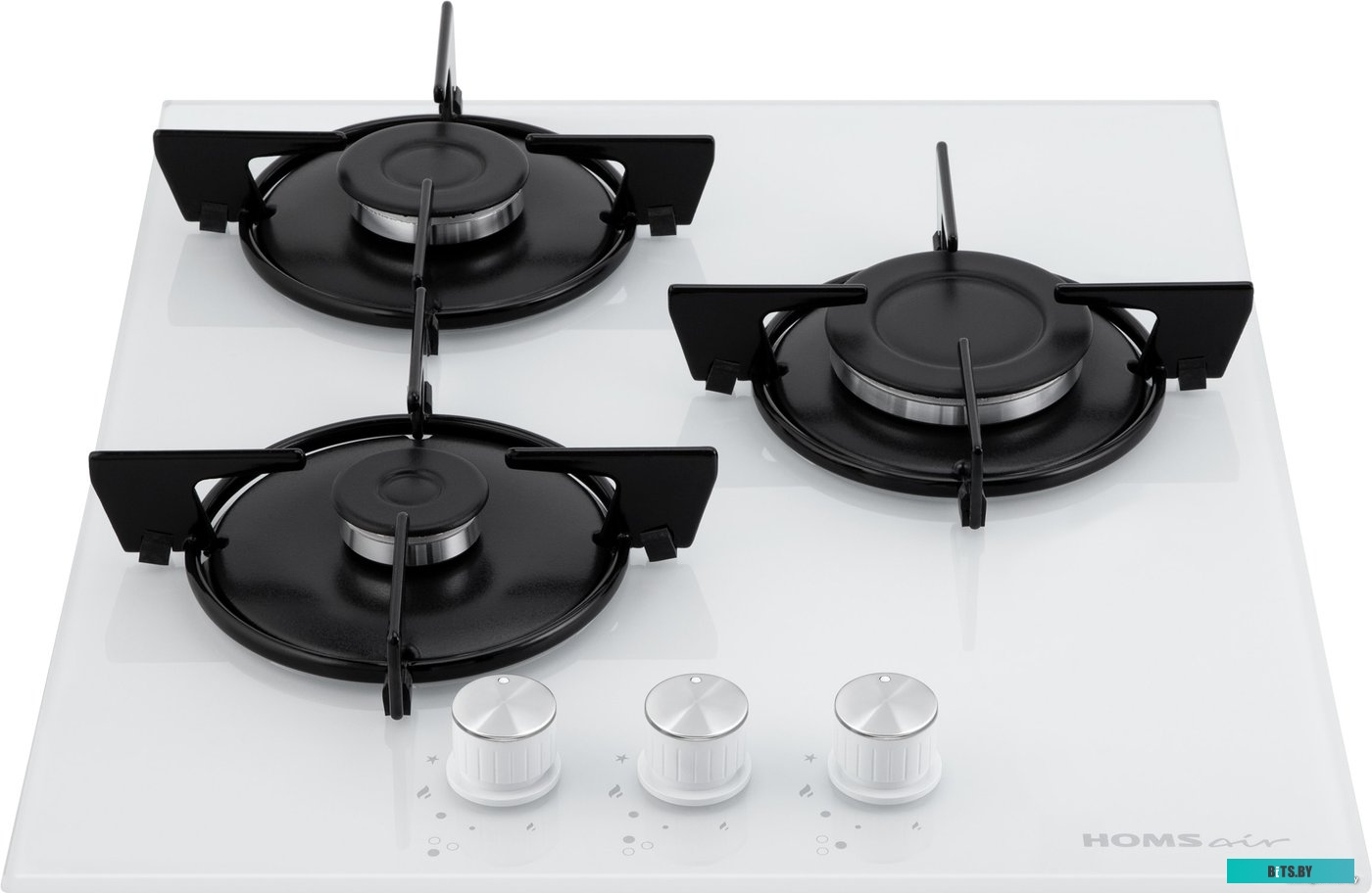 HGG431WH Газовая варочная панель HOMSair/ Газовая варочная панель HOMSair HGG431WH, механическое управление, 3 конфорки, мощность конфорок 2600, 1700,