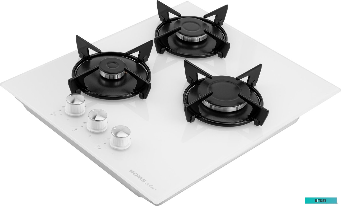 HGG431WH Газовая варочная панель HOMSair/ Газовая варочная панель HOMSair HGG431WH, механическое управление, 3 конфорки, мощность конфорок 2600, 1700,