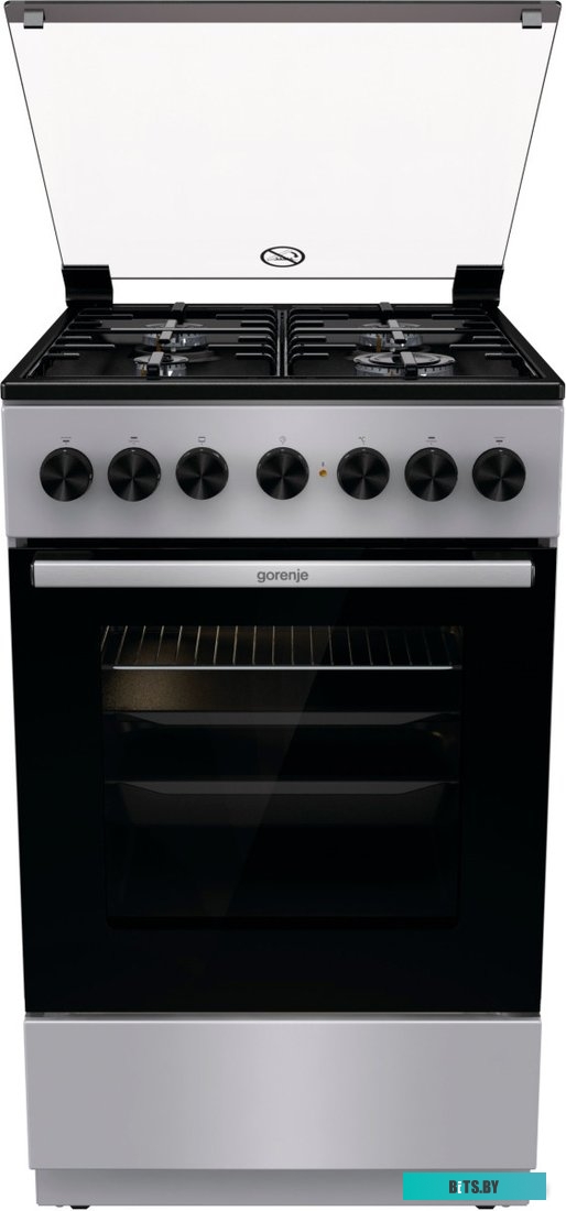 GK5B40SH Газовая плита Gorenje GK5B40SH,  электрическая духовка,  стеклянная крышка,  сталь, серебристый