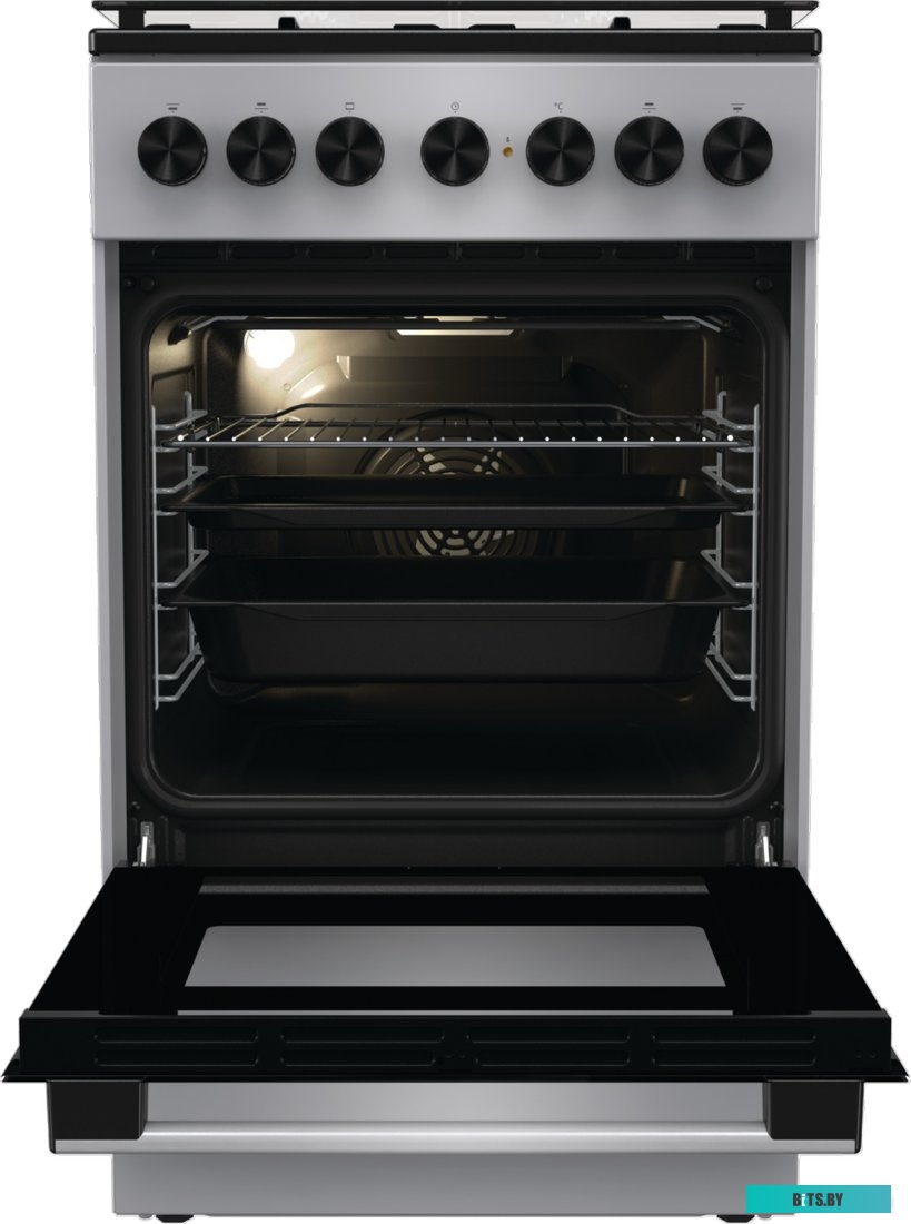 GK5B40SH Газовая плита Gorenje GK5B40SH,  электрическая духовка,  стеклянная крышка,  сталь, серебристый