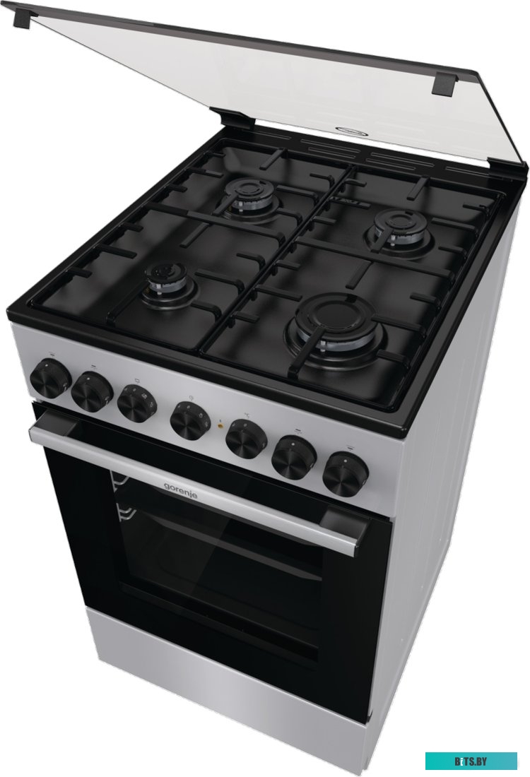 GK5B40SH Газовая плита Gorenje GK5B40SH,  электрическая духовка,  стеклянная крышка,  сталь, серебристый