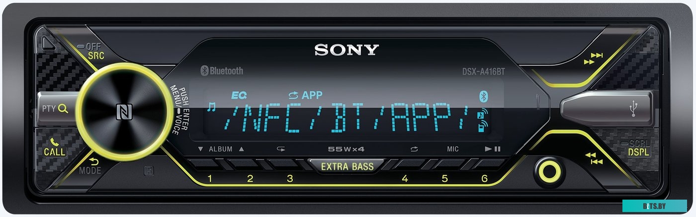 DSX-A416BT Автомагнитола Sony DSX-A416BT 1DIN 4x55Вт v3.0 RDS